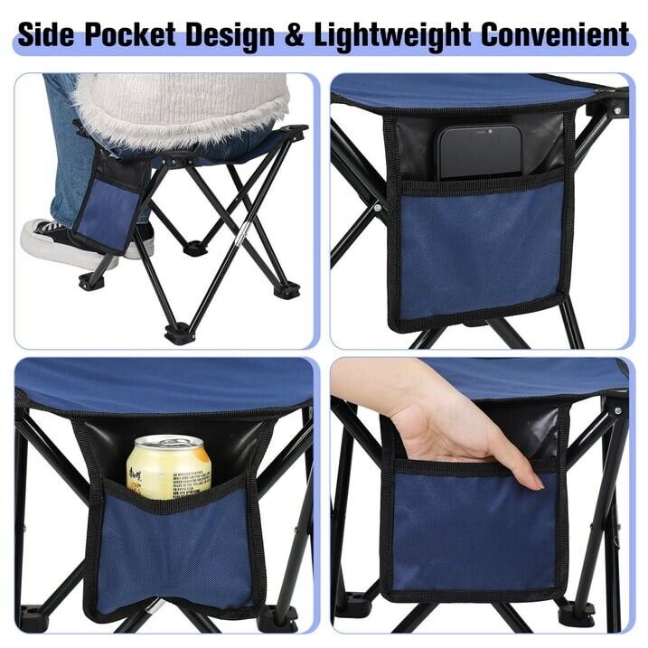 Folding Outdoor Camping Stool with Carry Bag: Portable Chair for Camping and Fishing