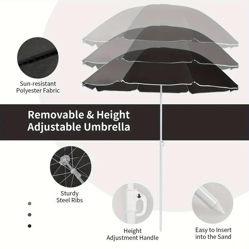 Portable Double Chair with Umbrella, Table, and Cooler