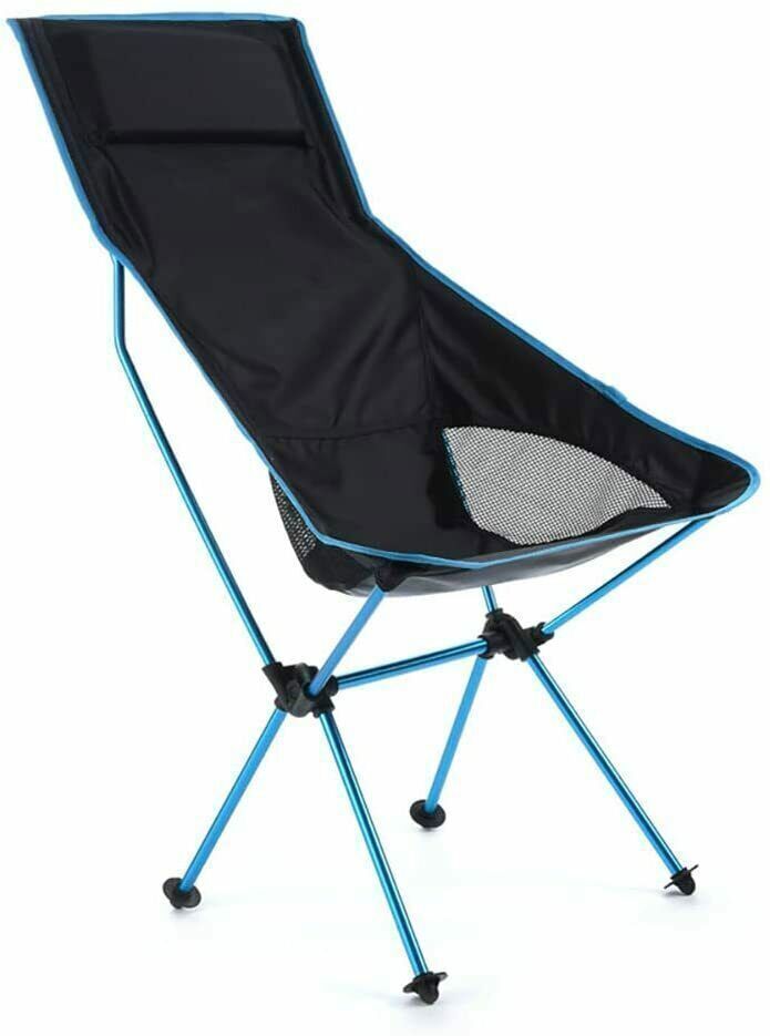 Portable Folding Camping Chair in Orange Blue with Carry Bag