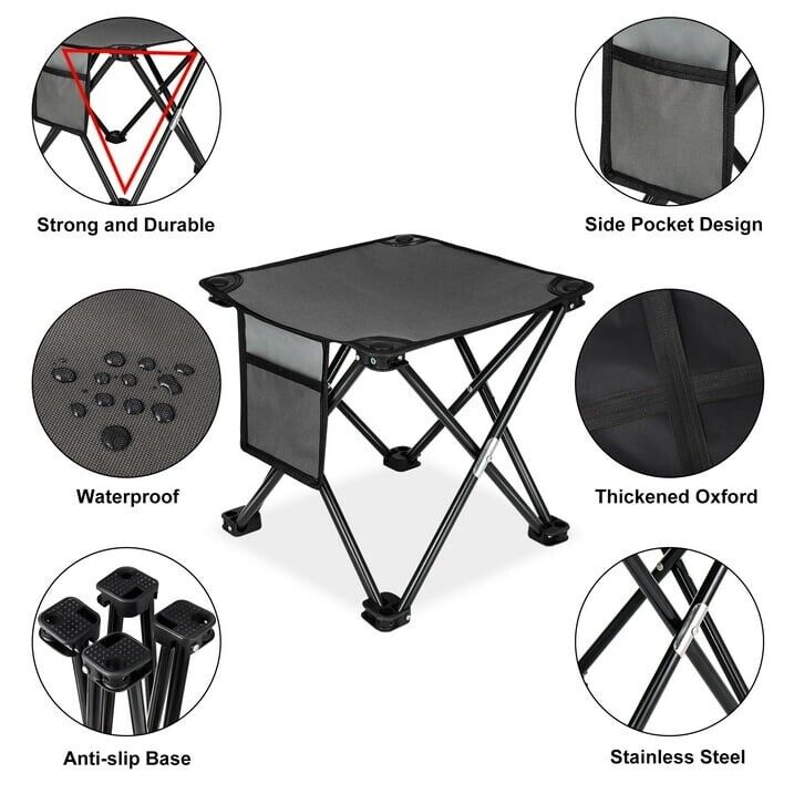 Folding Outdoor Camping Stool with Carry Bag: Portable Chair for Camping and Fishing