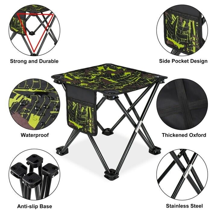 Folding Outdoor Camping Stool with Carry Bag: Portable Chair for Camping and Fishing