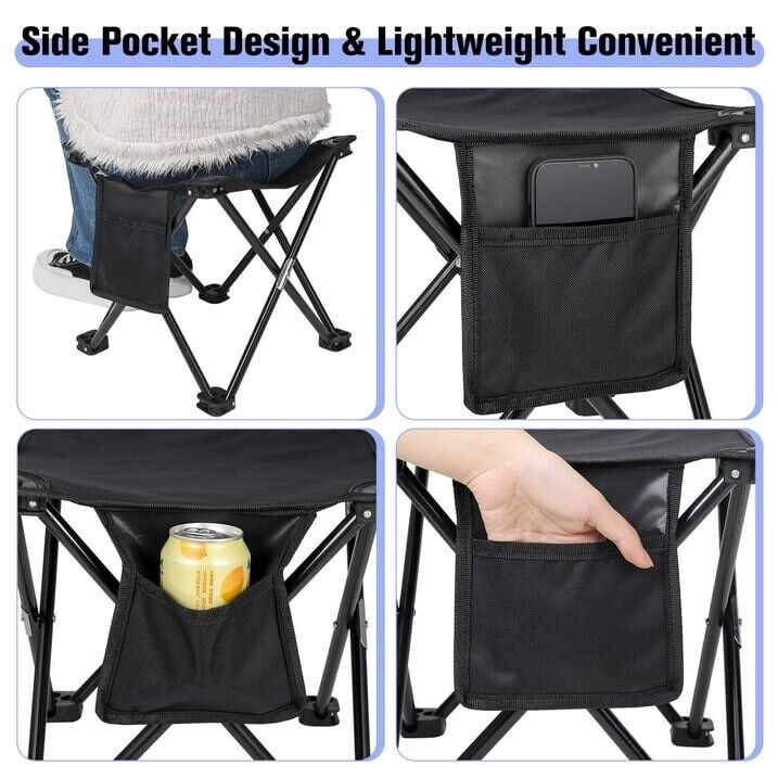 Folding Outdoor Camping Stool with Carry Bag: Portable Chair for Camping and Fishing