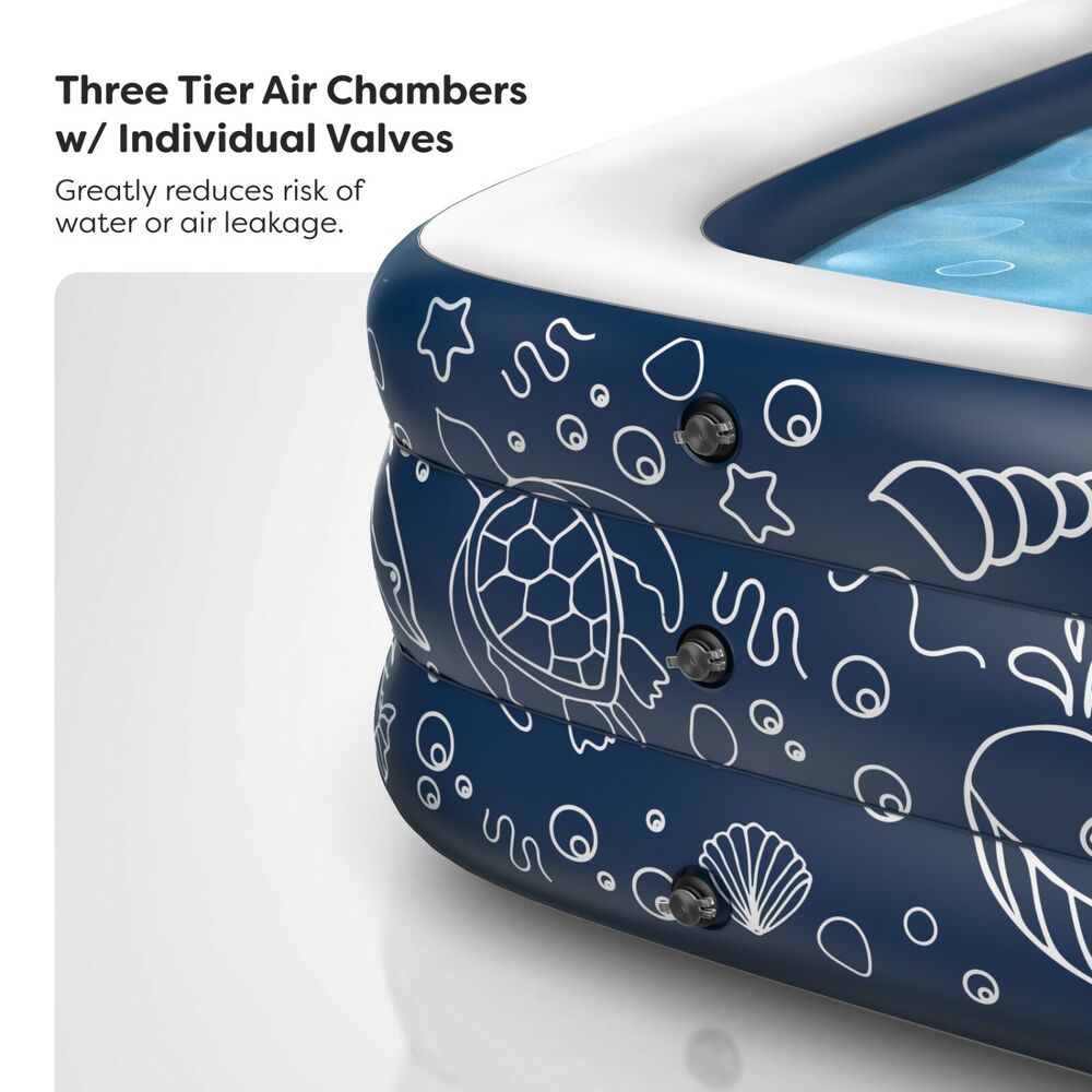 Spacious 22" Deep Inflatable Above Ground Kiddie Pool for Kids.