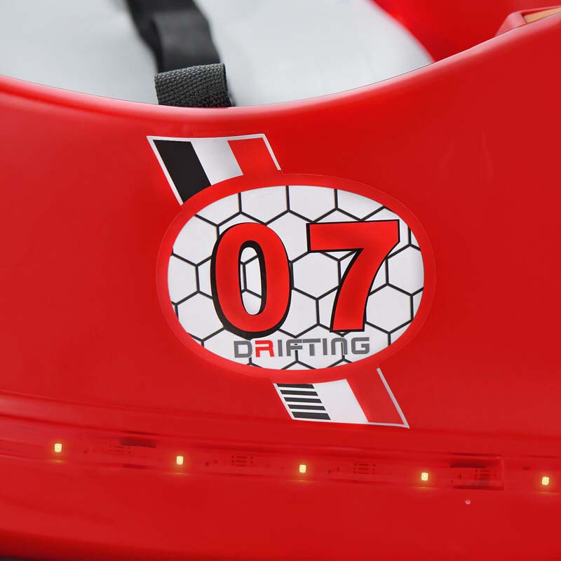 12V Toddler Bumping Car, Battery Powered Baby Ride on Bumper Car with Dual Joysticks, Flashing LED Light & 360 Degree Spin