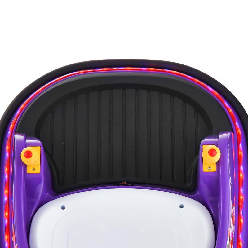 12V Toddler Bumping Car, Battery Powered Baby Ride on Bumper Car with Dual Joysticks, Flashing LED Light & 360 Degree Spin