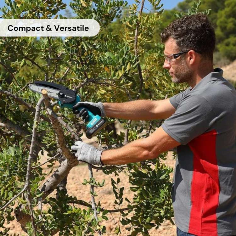 Cordless Electric Chainsaw | Lightweight, Ergonomic Design & Ideal for Effortless Pruning and Trimming