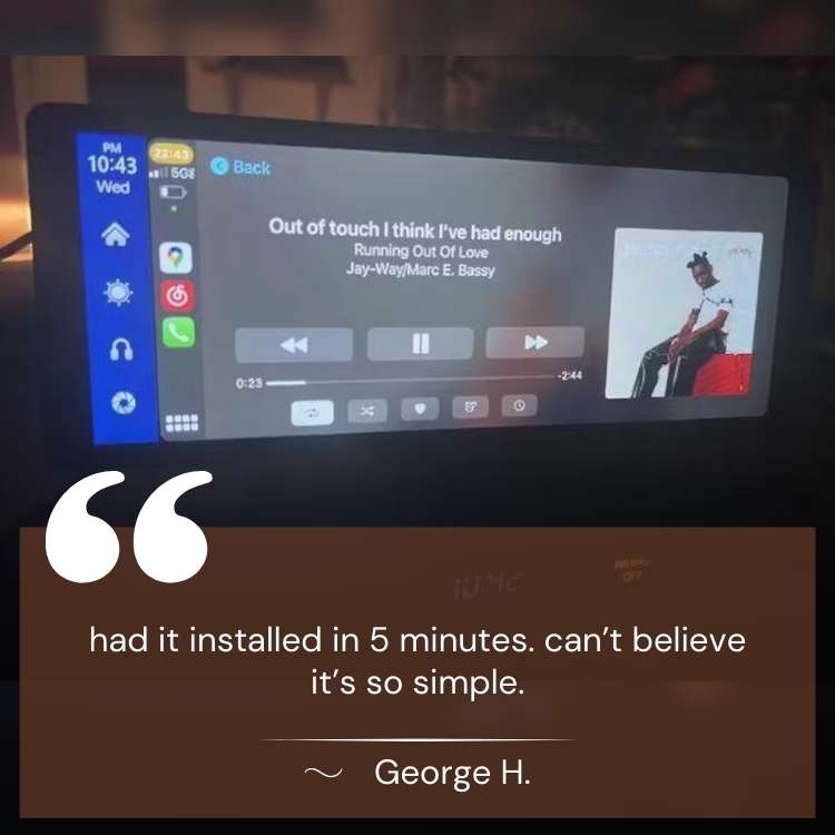 10.25” Wireless CarPlay & Android Auto Display | Ultra-Wide HD Screen for Easy Navigation & Hands-Free Calls in Your Car
