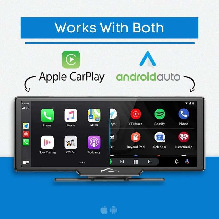 10.25” Wireless CarPlay & Android Auto Display | Ultra-Wide HD Screen for Easy Navigation & Hands-Free Calls in Your Car