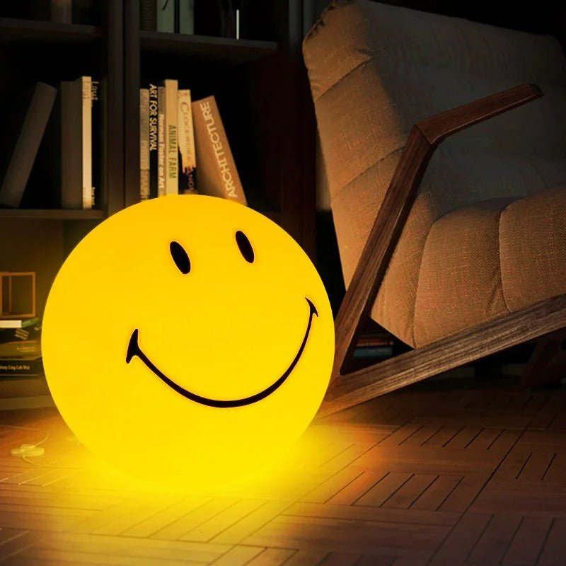 LED Rechargeable Smiley Night Light | Cute Glow Buddy for Kids' Bedroom & Nursery Decor