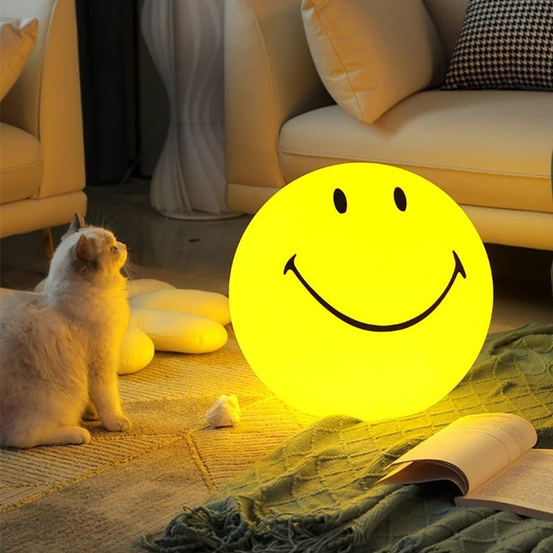 LED Rechargeable Smiley Night Light | Cute Glow Buddy for Kids' Bedroom & Nursery Decor