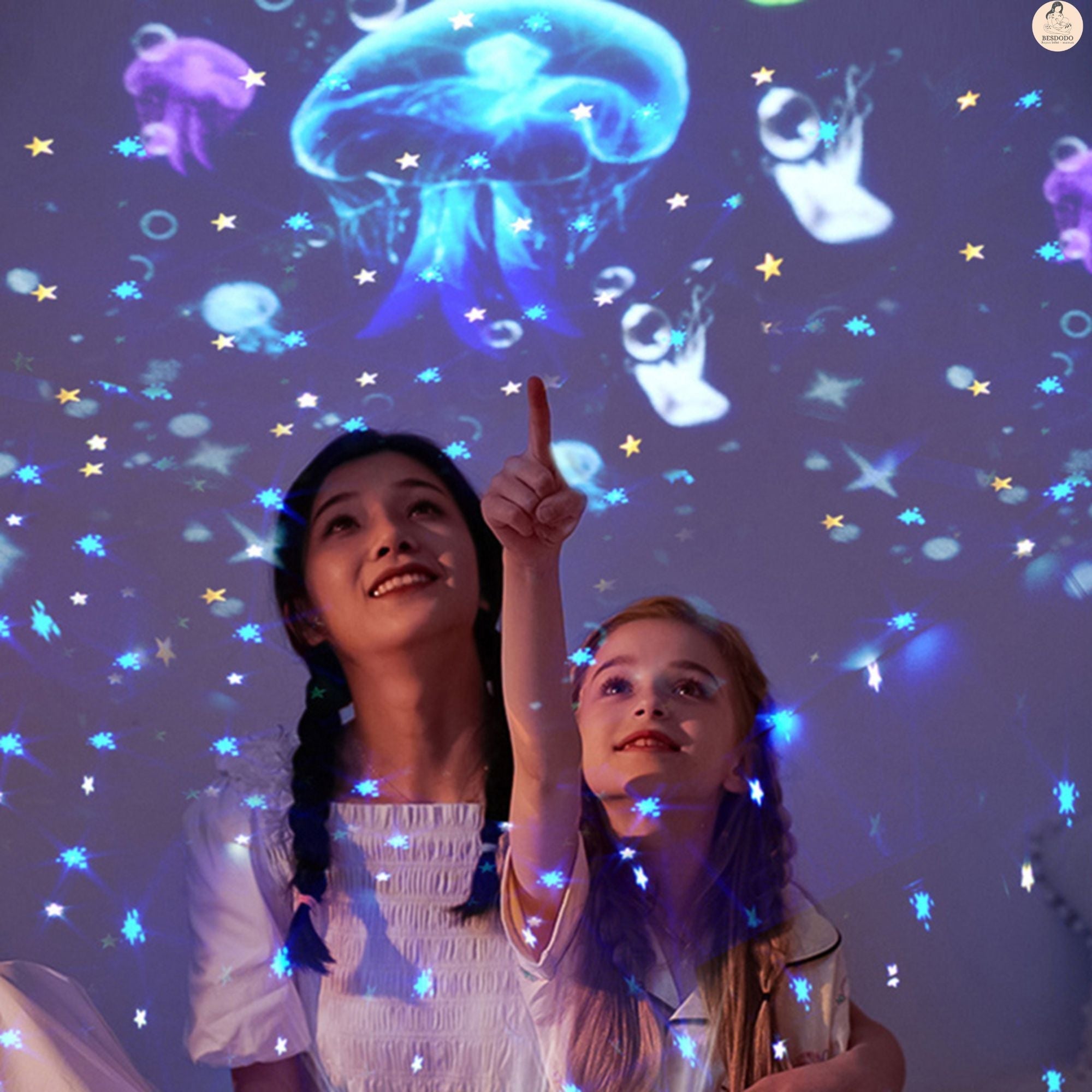 Ocean Kids Projector Light – Starry Projection Lamp with 360° Rotation, Night-Time Projector for Children's Room, Ideal Gift for Autism & Sensory Needs