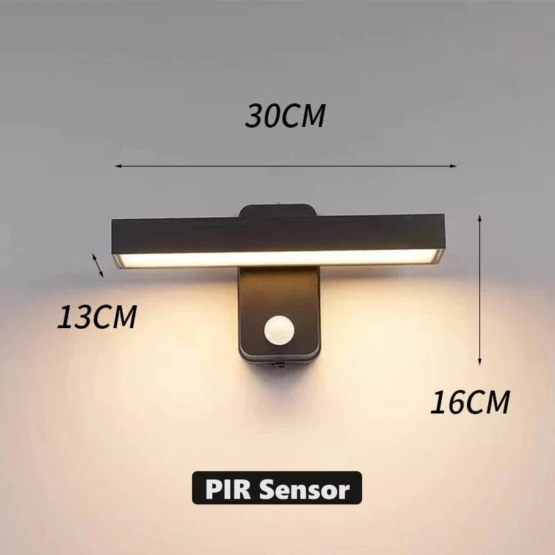 PIR Motion Sensor Outdoor Wall Light | IP65 Waterproof, Rotatable Design & Adjustable Length for Gardens and Entrances