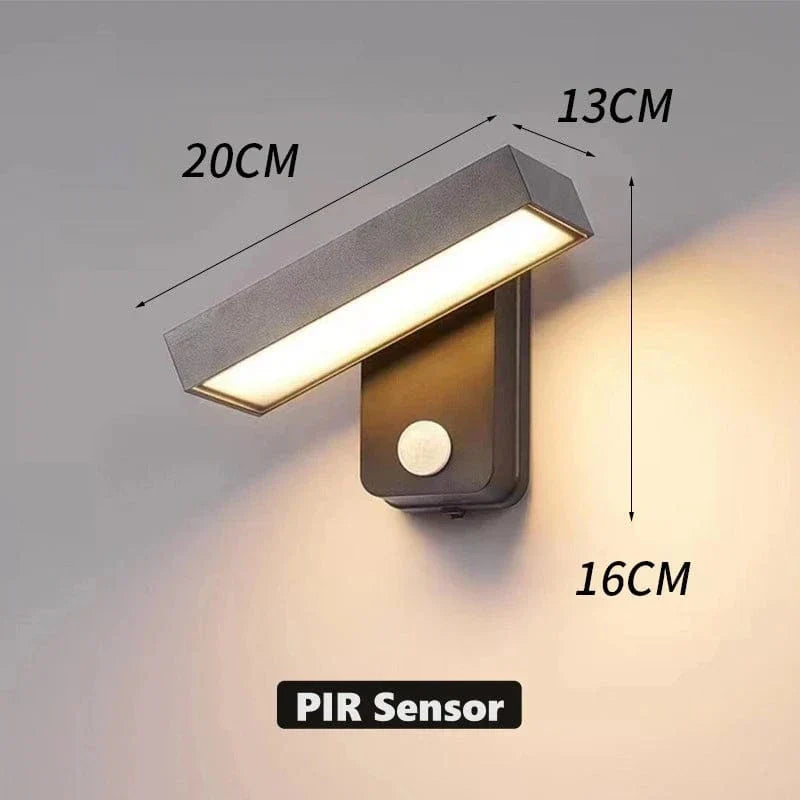 PIR Motion Sensor Outdoor Wall Light | IP65 Waterproof, Rotatable Design & Adjustable Length for Gardens and Entrances