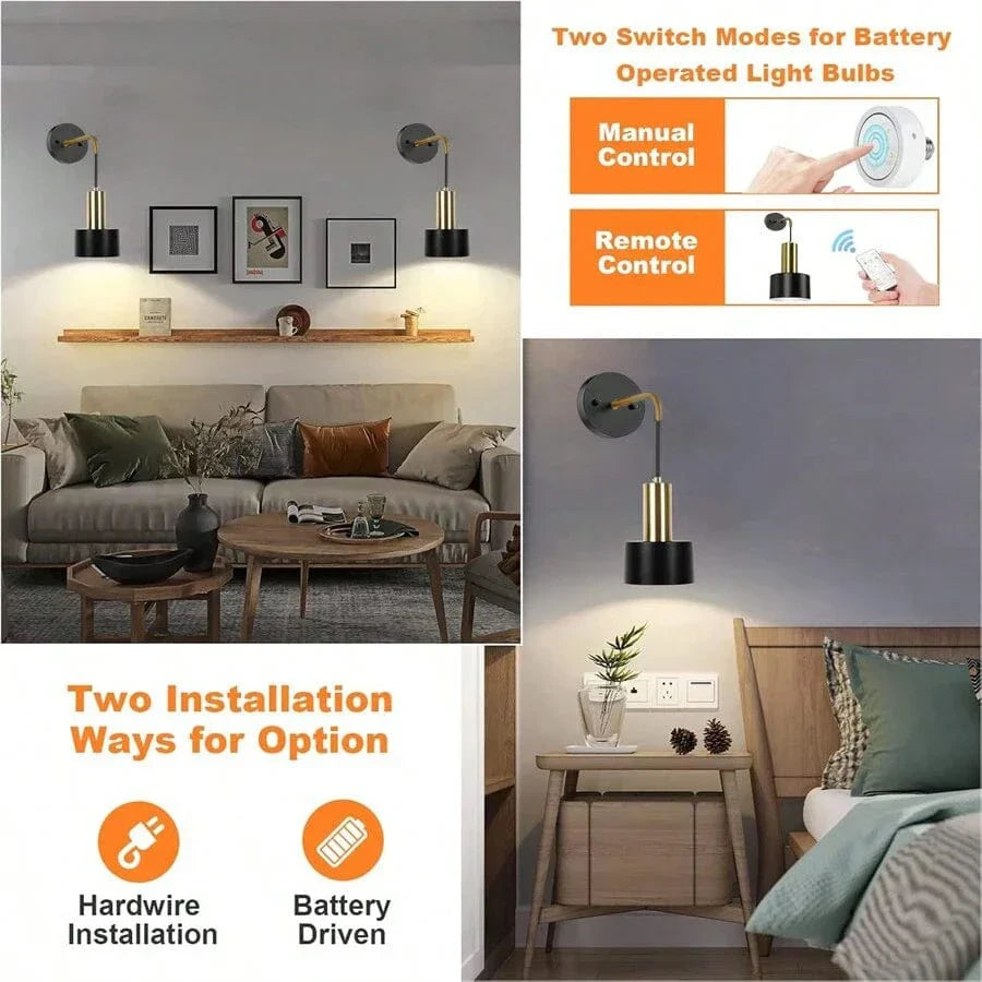 Wireless Rechargeable Wall Lamp | Remote Control, Adjustable Brightness & Color Temperature for Bedrooms and Foyers