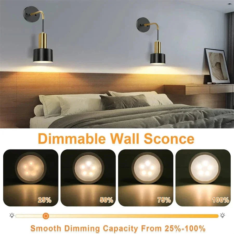 Wireless Rechargeable Wall Lamp | Remote Control, Adjustable Brightness & Color Temperature for Bedrooms and Foyers