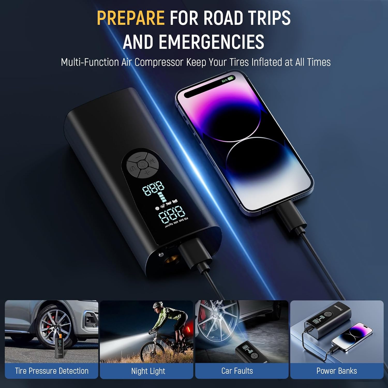 Portable Tire Inflator - #2025 Upgraded 150 PSI Portable Air Pump