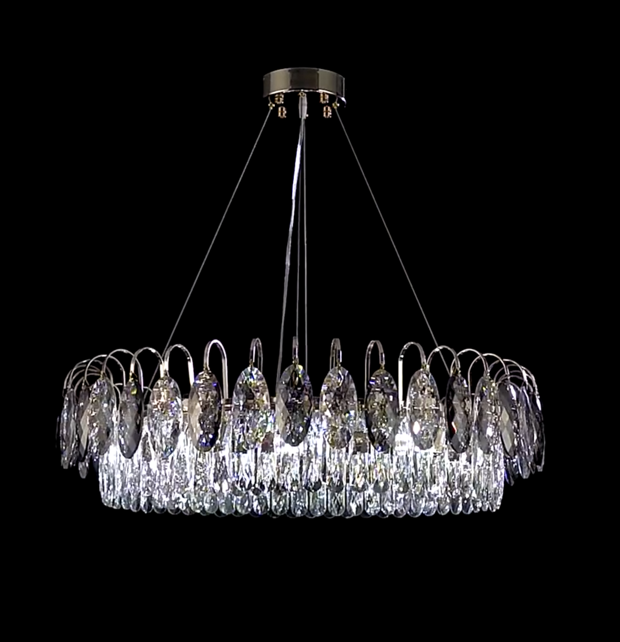 K9 Crystal Chandelier Light Fixture - Modern Hanging Pendant for Dining Room & Living Room Decor