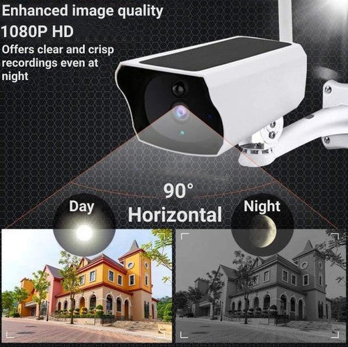 Wireless Solar Surveillance Camera with Night Vision and Motion Detection for Home Security and Outdoor Monitoring