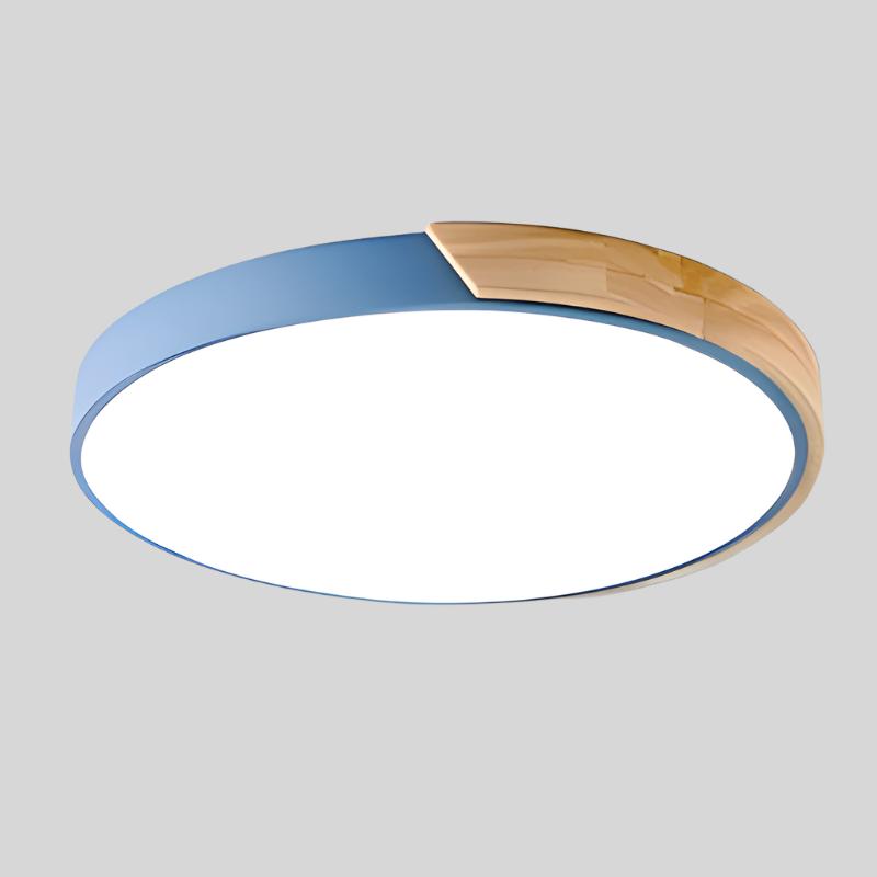 Nordic Wooden Circular Ceiling Light Fixture for Macaroon Style Home Decor & Ambient Lighting