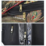 Peacock Embroidery Canvas Tassel Backpack