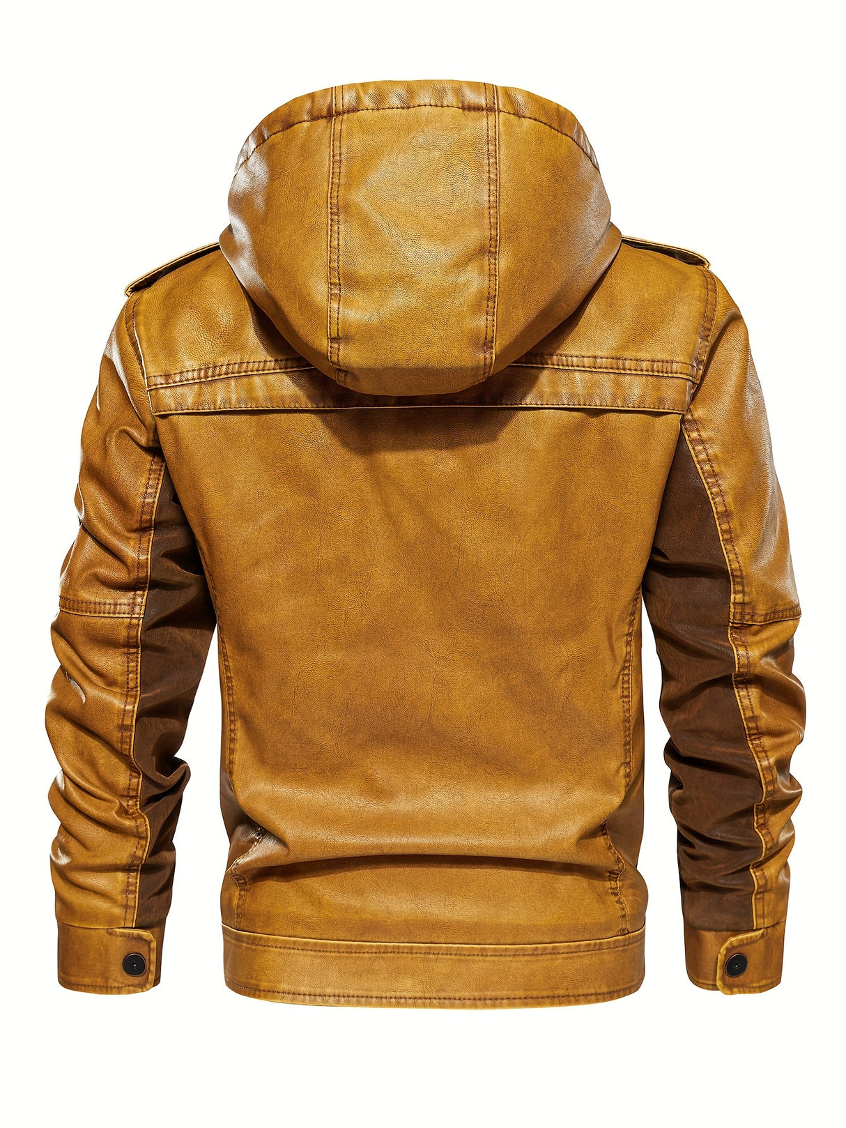 Men’s Windproof Leather Jacket with Fleece Lining – Warm Casual Outerwear