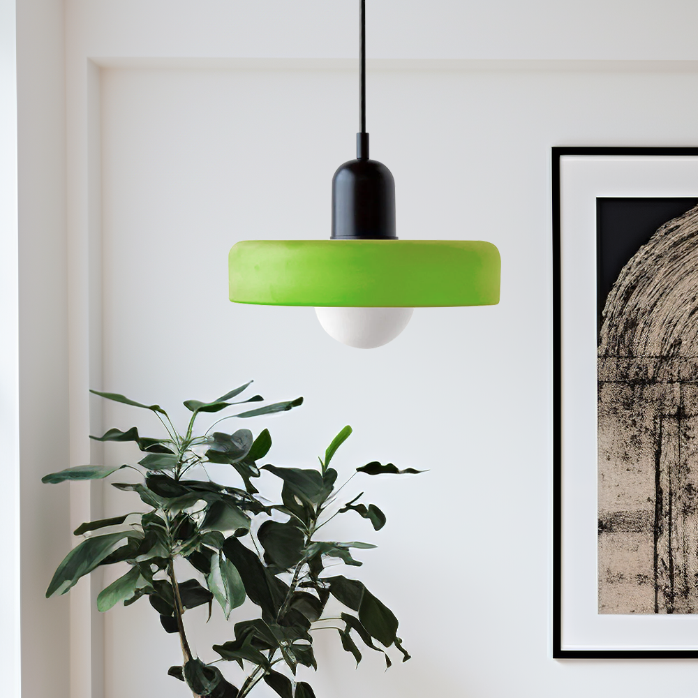Scandi Bauhaus Pendant Light – Stylish Orange Ceiling Lamp for Contemporary Spaces