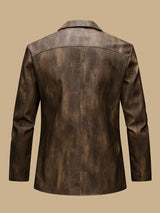 Vintage Men’s Blazer Style Jacket – Button Front Winter Softshell Coat