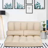 Floor Sofa 6-Position Adjustable, Foldable Lazy Sofa Sleeper Bed, Suede Cloth Cover, Floor Gaming Sofa Couch with 2 Pillows