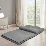 Floor Sofa 6-Position Adjustable, Foldable Lazy Sofa Sleeper Bed, Suede Cloth Cover, Floor Gaming Sofa Couch with 2 Pillows