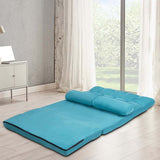Floor Sofa 6-Position Adjustable, Foldable Lazy Sofa Sleeper Bed, Suede Cloth Cover, Floor Gaming Sofa Couch with 2 Pillows