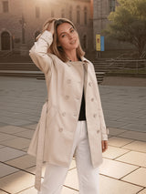 Women’s Spring Autumn Trench Coat Jacket – Lightweight Belted Commuter Outerwear
