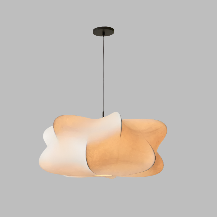 Natural Linen and Silk Wabi-Sabi Pendant Light – Statement Ceiling Lamp for Minimalist Homes