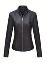 Women’s Casual Motorcycle Jacket – Simple & Versatile Everyday Outerwear