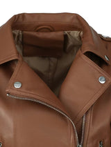 Women’s Biker Jacket – Chic Motorcycle Zip-Up Coat