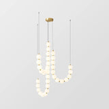 LED White Necklace Chandelier - Modern Pendant Light Fixture for Dining Room & Living Space