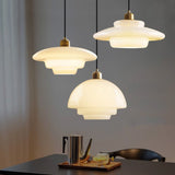 Elegant Art Deco White Glass Pendant Light – Ceiling Lamp for Hallways & Kitchens