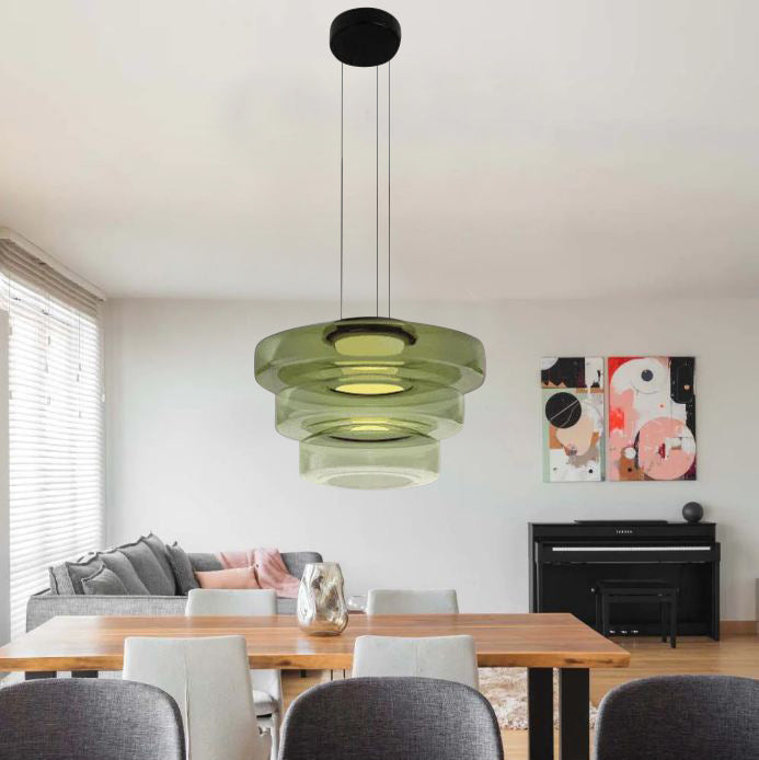 Bauhaus Style Glass Pendant Light Fixture for Kitchen Island & Dining Room