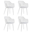 4-Pack Modern Dining Chairs with 15" High Airy Hollow Backrest, Powder-Coated Metal Legs, Anti-Slip Foot Pads