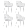 4-Pack Modern Dining Chairs with 15" High Airy Hollow Backrest, Powder-Coated Metal Legs, Anti-Slip Foot Pads