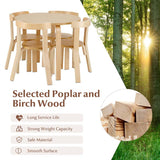 5-Piece Bentwood Kids Table & Chair Set, Toddler Activity Table with 4 Chairs, Toy Bricks, Classroom Playroom Daycare Furniture