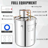 5/10 Gal 2 Pots Alcohol Still Home Brewing Kit, 40L Stainless Steel Water Alcohol Distiller, Wine Making Kit for Whiskey Brandy Beer