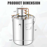 5/10 Gal 2 Pots Alcohol Still Home Brewing Kit, 40L Stainless Steel Water Alcohol Distiller, Wine Making Kit for Whiskey Brandy Beer