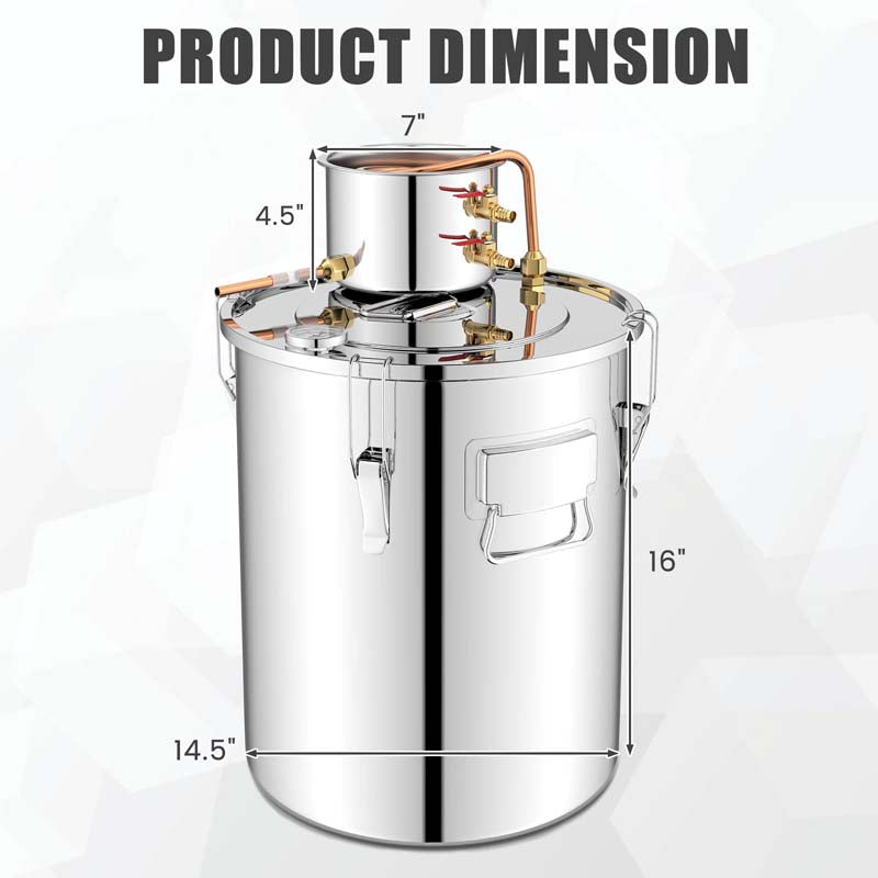 5/10 Gal 2 Pots Alcohol Still Home Brewing Kit, 40L Stainless Steel Water Alcohol Distiller, Wine Making Kit for Whiskey Brandy Beer