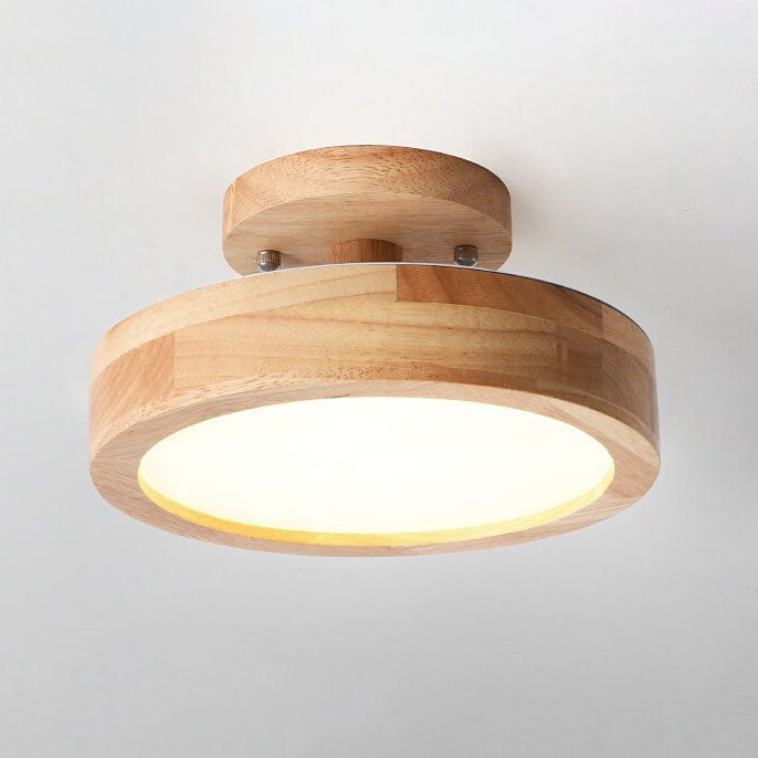 Nordic Log Round LED Semi-recessed Ceiling Lamp