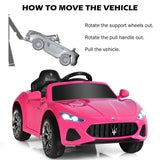 4-Wheel Licensed Maserati Kids Ride On Car, 12V Battery Powered Electric Toy Car with Parent Remote Control, Lights, Horn, Music