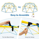 10 FT Geometric Dome Climber with Swing, Upgrade Jungle Gym Monkey Bar for Backyard, Outdoor Climbing Toys for Toddlers