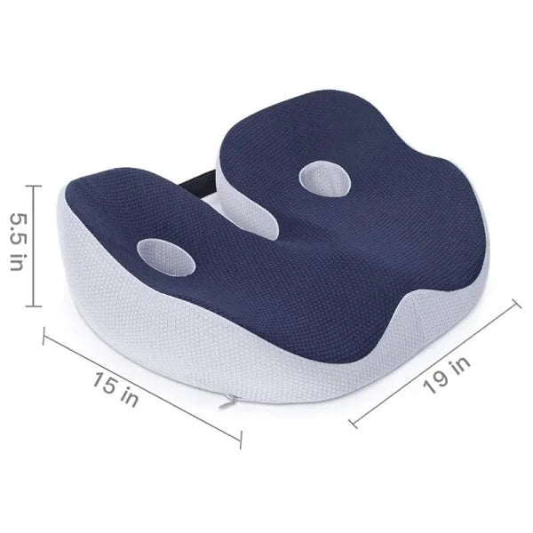 Adjustable Memory Foam Seat Cushion for Sit Bone Relief | Ergonomic Design for Office Chair and Car Use