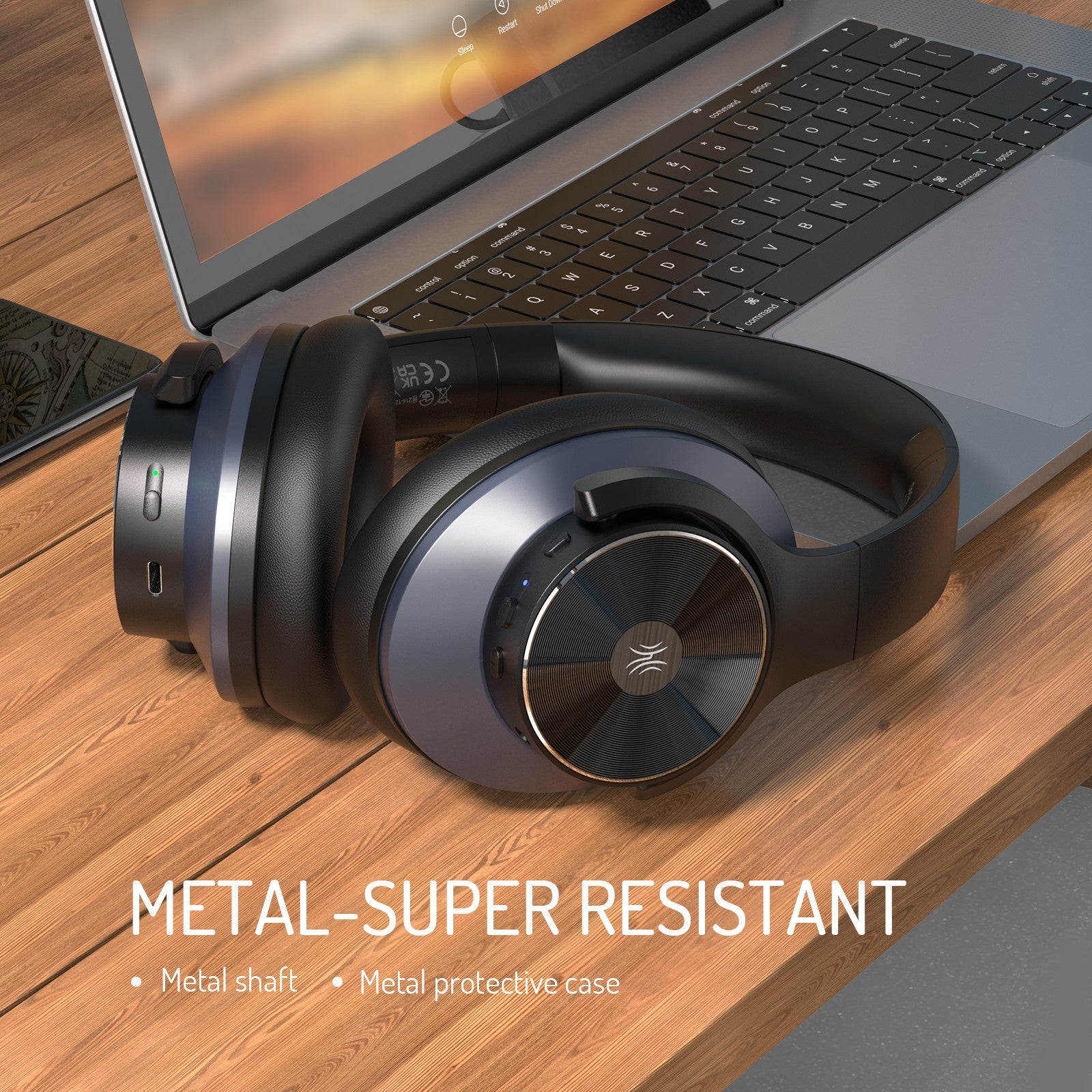 OneOdio A-Series Active Noise Cancelling Wireless Headphones – Over-Ear Comfort | Bluetooth 5.0 - Built-in Microphone, Type C Charging & Carry Case