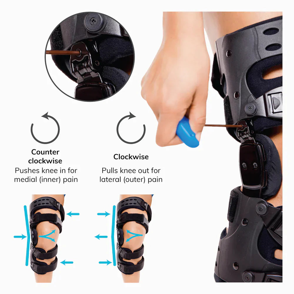 Osteoarthritis Unloader Knee Brace | Medial & Lateral Support for Bone-on-Bone Arthritis Relief, Adjustable Size for Enhanced Comfort
