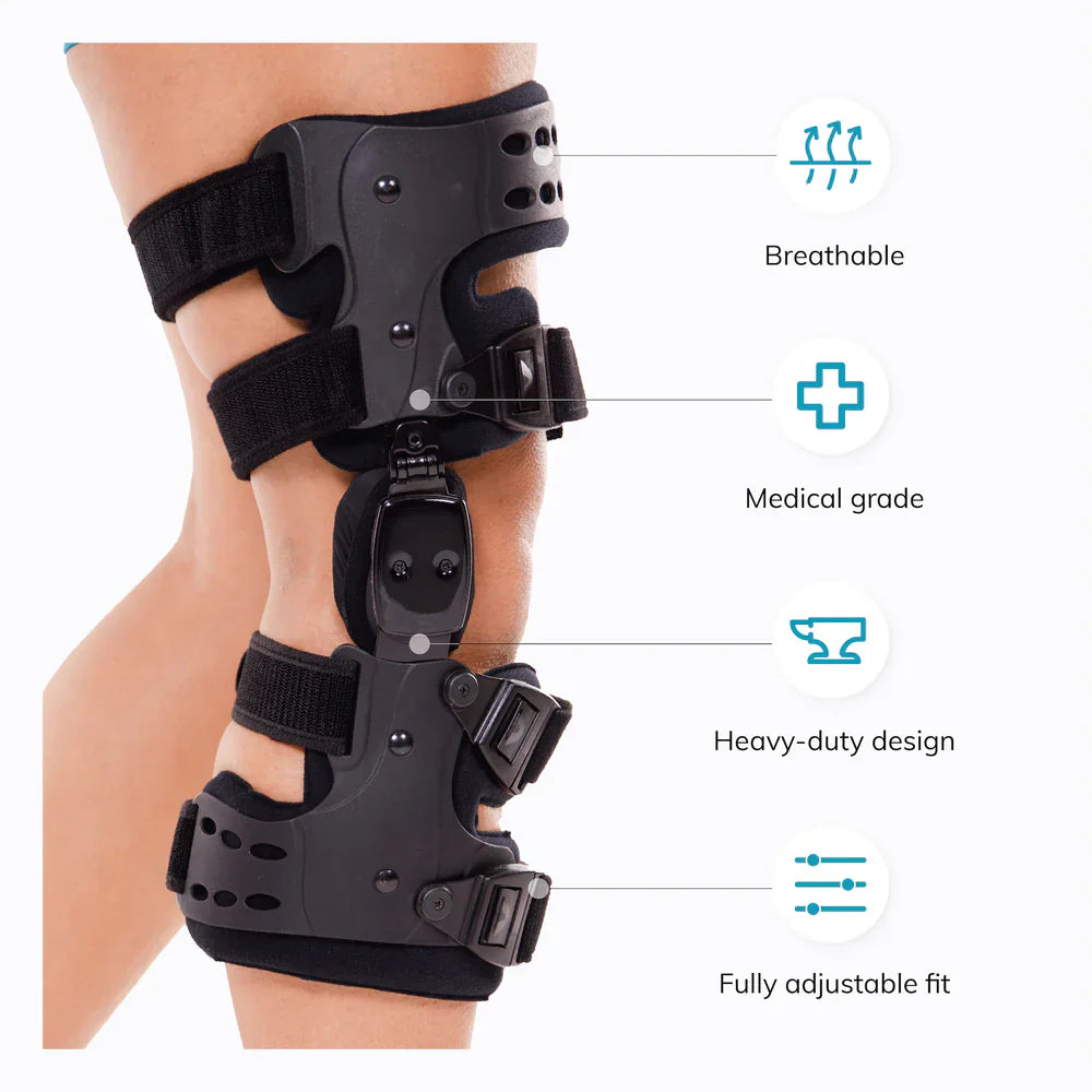 Osteoarthritis Unloader Knee Brace | Medial & Lateral Support for Bone-on-Bone Arthritis Relief, Adjustable Size for Enhanced Comfort